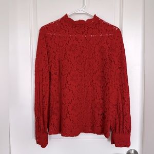 H&M Red Lace Top